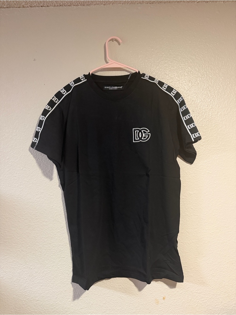 Dolce & Gabbana Black Tee with White Logo Tape - Picture 4 of 7